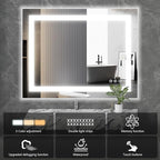 Sweetcrispy 36"x48" Smart Anti-Fog LED Bathroom Mirror - Image 3