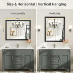 Briivue 40x32 Inch Black Bathroom Mirror - Image 6