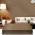 Acoustic Wood Wall Panels 4 Pack 47.6" x 23.6", Sound Proof Wooden Paneling by LARWORKS
