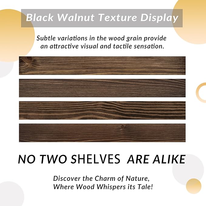 Floating Shelves 60 inch Long for Wall, Rustic Wood Wall Mounted Shelves for - Image 7