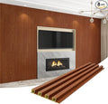 8-Pack WPC Wall Panels 108’’ x 6.1’’ 3D Slat Wall Panel Acoustic Wall Paneling by Unknown