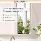 Keonjinn Brushed Nickel Mirror 40 x 30 Inch Large Silver Bathroom Mirror - Image 7