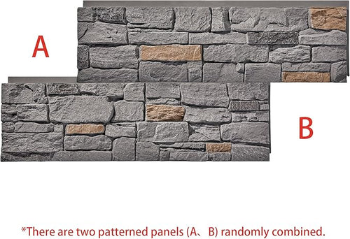 6-Pack Faux Stone Wall Panels PU Stone Veneer Siding, Mortarless 46.25x12.88 - Image 2