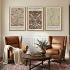 Large Framed William Morris Wall Art Set of 3, Vintage Strawberry Thief Canvas - Image 3