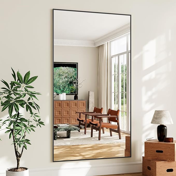 Koonmi 77"x38" Floor Mirror Full Length, Bedroom Floor Body Mirror - Image 2