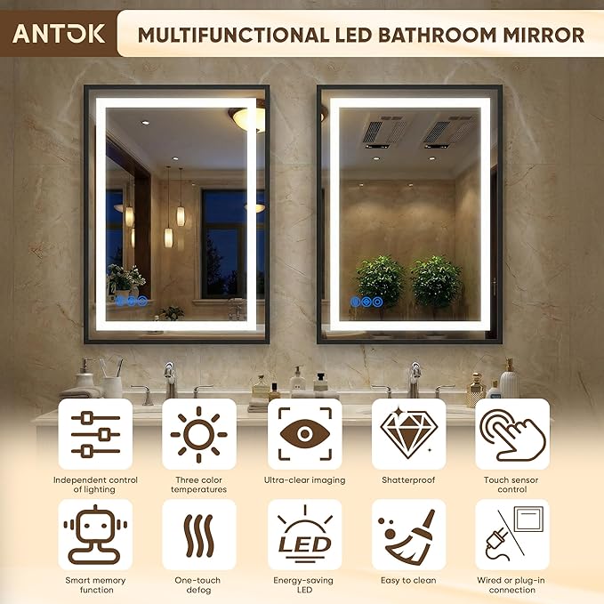 Antok 48X32 LED Bathroom Mirror - Image 9