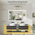 60x36 Inch White Bathroom Mirror - Image 2