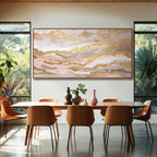 Abstract Pink Canvas Wall Art Framed Gold Abstract Line Artwork - Image 4