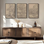 Framed Neutral Vintage Landscape Wall Art - Image 3