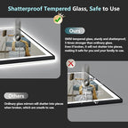 30x36 Black Framed LED Bathroom Mirror - Image 8