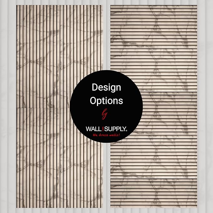 Wall!Supply 3D Wall Panels – Faux Marble Round Slatted – Home Decor Wallpaper - Image 7