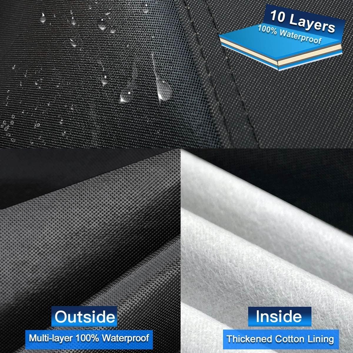 10 Layers Minivan Car Cover Custom Fit for Honda Odyssey (1999-2024) Waterproof All Weather for Automobiles, Outdoor Full Cover Sun UV Rain Protection with Cotton.Black