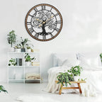 Micasso Rustic Oversize Wall Clock: 35Inch Farmhouse Tree of Life Metal - Image 5