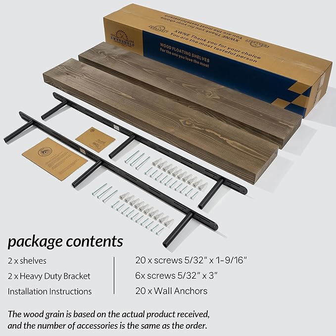 48 Inch Floating Shelves, 8-Inch Deep High-End Solid Wood Floating Shelves - Image 7