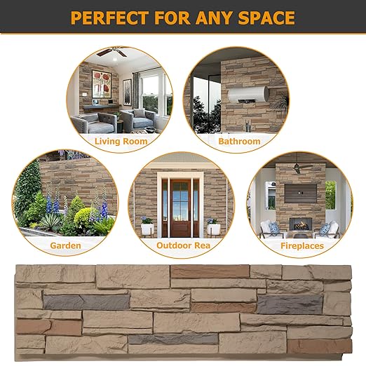 ROOMTEC 6-Packs Faux Stone Wall Covering Panels - Image 7