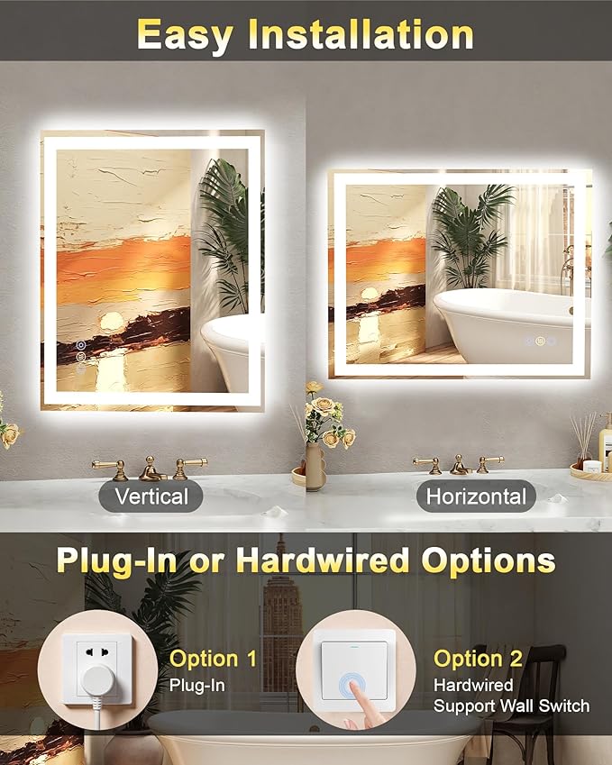60x36 LED Bathroom Mirror with Lights, Super Bright Front & Backlit Vanity - Image 7