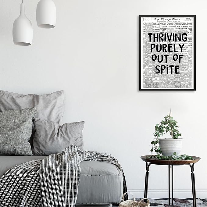 Black And White Newspaper Poster Fashion Fun Motivational Quote Wall Art - Image 5