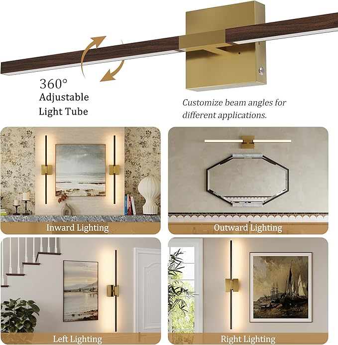 Rayogale 32 Inch Rechargeable Battery Operated Wall Sconce Set 2, 8000mAh - Image 2