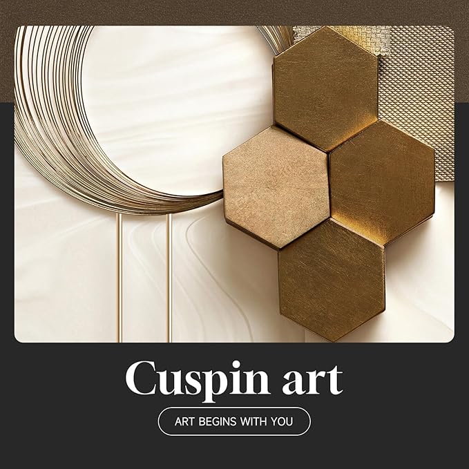 Large Framed Modern Luxury Gold Wall Art - Image 7