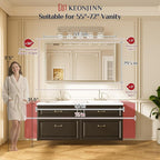 Keonjinn 55" x 30" Brushed Nickel Bathroom Mirrors - Image 2