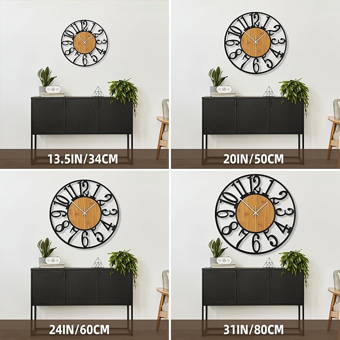 Large Wall Clock for Living Room Decor, 32 Inch Non Ticking Silent, Battery - Image 2