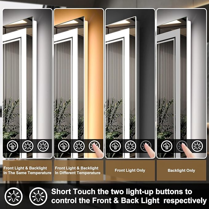 Ratsamee 72x40 Inch LED Bathroom Mirror - Image 4