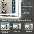36x36 LED Bathroom Mirror with Lights, Backlit and Front Lit Anti-Fog Lighted - Image 3