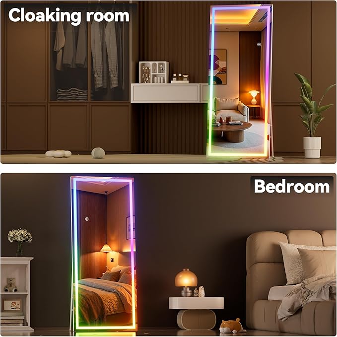 Hasipu 56"x16" LED RGB Bluetooth Full Length Mirror - Image 6