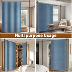 100% Blackout Room Divider Curtains Sets Blue 2 Panels W100 x L84in No Drill - Image 7