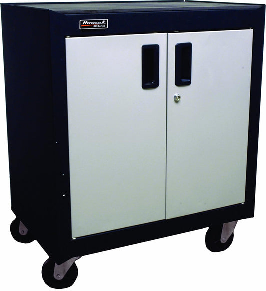 Homak 2 Door Mobile Cabinet with Gliding Shelf, Steel, GS04002270