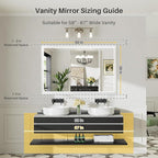 55x36 Inch White Bathroom Mirror - Image 2