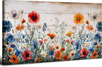 Rustic Wildflower Wall Art for Living Room Farmhouse Colorful Floral Picture by HOME