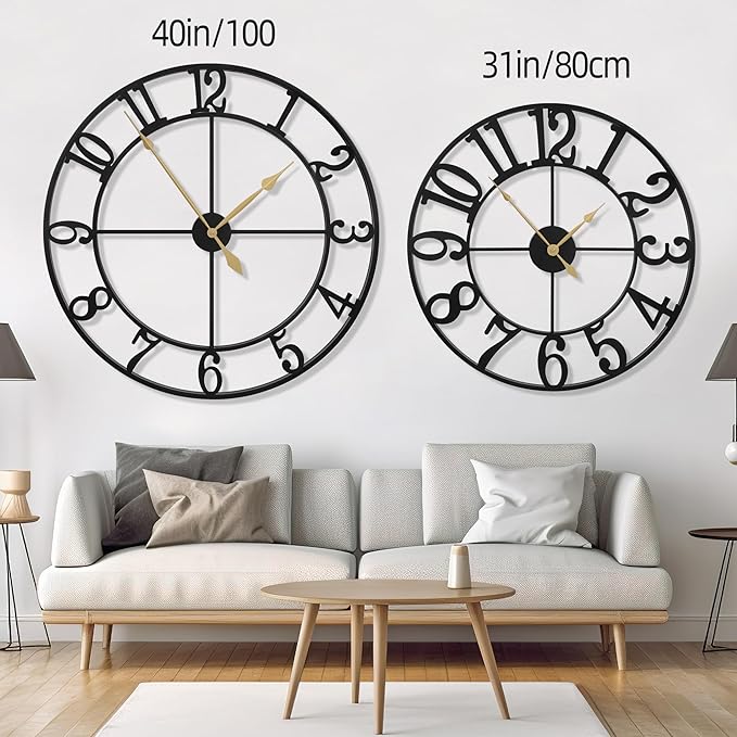 LEIKE 40 Inch Extra Large Wall Clock, Decorative Oversized Arabic Numerals - Image 2