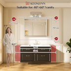 Keonjinn 40" x 30" Brushed Nickel Bathroom Vanity Mirror, Beveled Tempered Glass - Image 2
