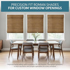 Windowsandgarden Cordless Woven Wood Roman Shades, 70W x 36H, Eastfield Teak - Image 2
