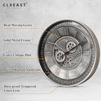 CLXEAST 24 Inch Large Moving Gear Wall Clock - Image 2