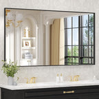 LOAAO Black Bathroom Mirror 60"X28" by LOAAO