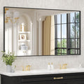 LOAAO Black Bathroom Mirror 55"X36" by LOAAO