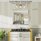 40x36 Inch Brushed Silver Bathroom Mirror - Image 2
