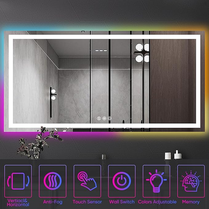 Antok 36"x 72" LED Bathroom Mirror - Image 8