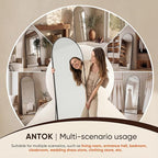 Antok 86" x46” Arched Full Length Floor Mirror, Free Standing/Wall Mount/Leaning - Image 8