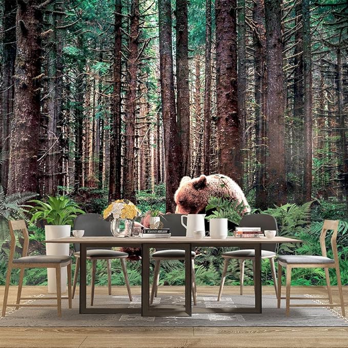 Forest Animals Bear wallpeper Kids Bedroom Woods wall Mural - Image 3