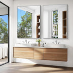 KOCUUY Silver Bathroom Mirror, HD Tempered Glass, Anti-Rust Brushed Silver Frame - Image 8