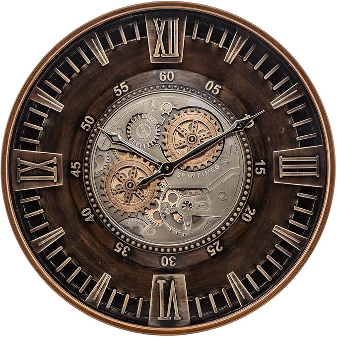 CLXEAST 24 Inch Large Moving Gear Wall Clock - Image 2