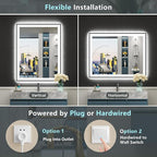 36x36 Black Framed LED Bathroom Mirror - Image 7