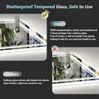 60x40 LED Bathroom Mirror with Lights, Backlit and Front Lit Anti-Fog Lighted - Image 7