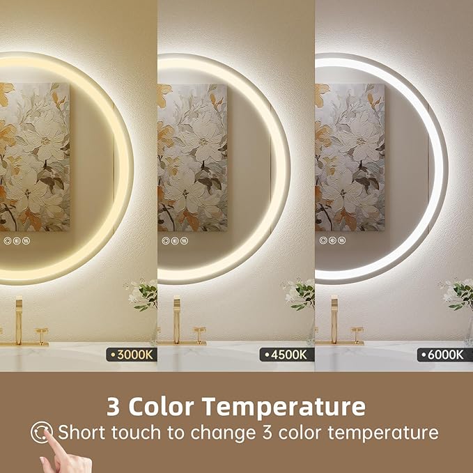 LOVESPEJO 36" Round LED Bathroom Mirror - Image 4