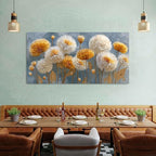 Abstract White Flower Wall Art Golden Floral Pictures Wall Decor Neutral - Image 4