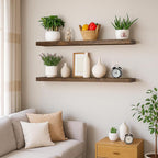 BGMG Floating Shelves 60 inch Long, Distressed, Wide Rustic Wooden Wall Shelves - Image 2