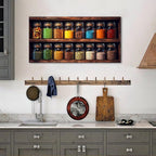 Colorful Kitchen Wall Art Mason Jar Canvas Wall Decor Farmhouse Spices Food - Image 3